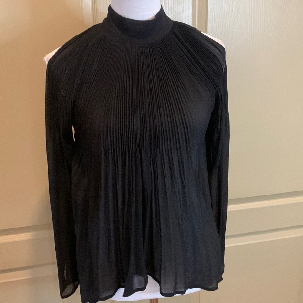 River Island Sheer Long Sleeve Open Shoulder Blouse 8